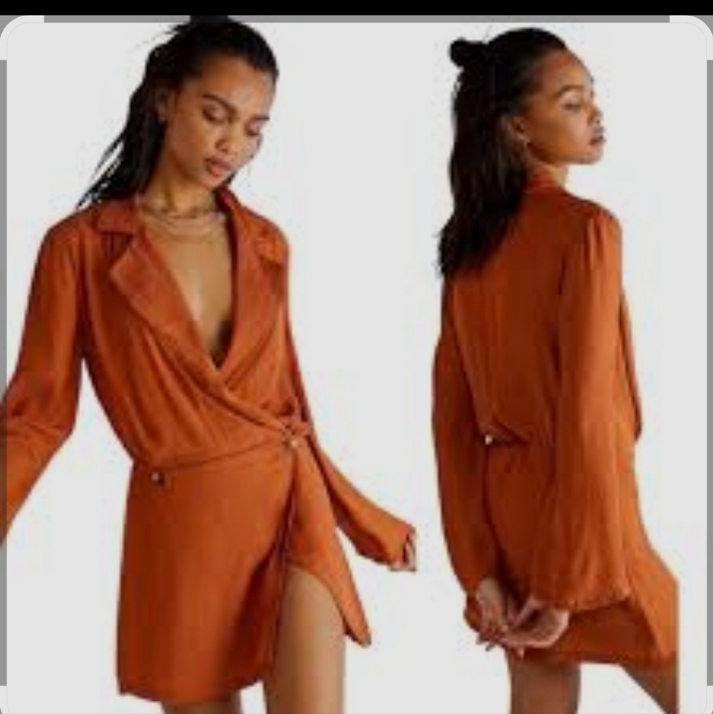 Free People legant Rust Wrap Dress